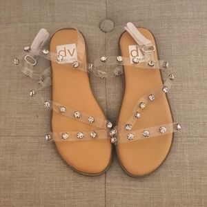 NWT-Dolce Vita- Rimestone Clear Sparkly Sandals- Size 12
